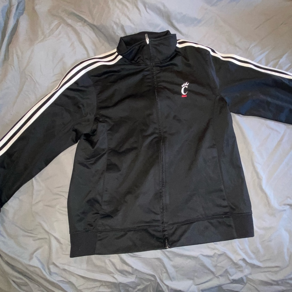 Adidas Black Track Suit Jacket Cincinnati Bearcats Size Small